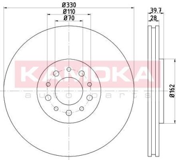 Тормозной диск - (51731346, 51760622, 51767383) KAMOKA 1031057