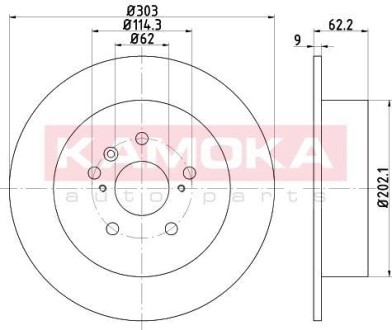 Tarcza hamulc. toyota rav4 ii 00-05 tyl (szt.) - KAMOKA 1031090