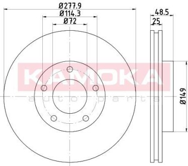 Tarcza hamulc. mazda 3 03- 1,4 - 1,6 (szt.) - KAMOKA 1031122