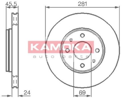 Тормозной диск - (308180272, M818027, 230467) KAMOKA 1032136