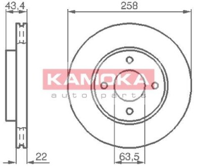 Тормозной диск - KAMOKA 1032144