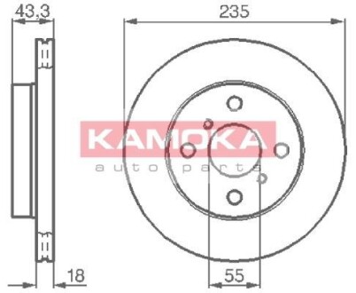 Тормозной диск - (435120D010, 4351252020, 4351252050) KAMOKA 1032168