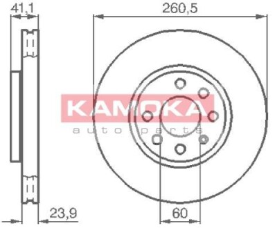 Тормозной диск - KAMOKA 1032262