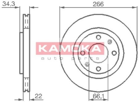 Тормозной диск - KAMOKA 1032280