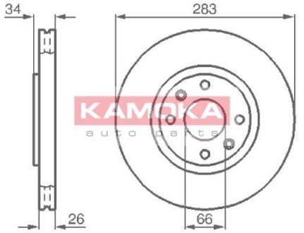 Тормозной диск - KAMOKA 1032304