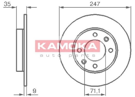 Тормозной диск - KAMOKA 1032356