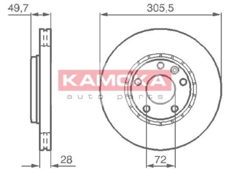 Тормозной диск - KAMOKA 1032408