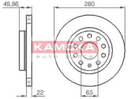 Тормозной диск - KAMOKA 1032446