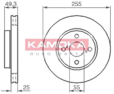 Тормозной диск - KAMOKA 1032588