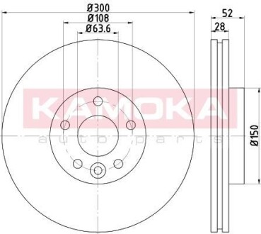 Тормозной диск - (1514427, 1500159, 7G911125EA) KAMOKA 103292 (фото 1)