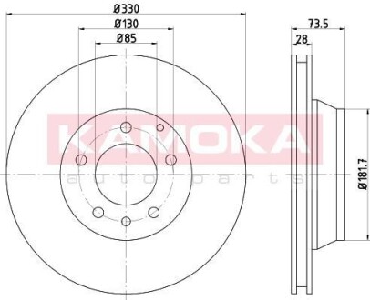 Тормозной диск - KAMOKA 1033160