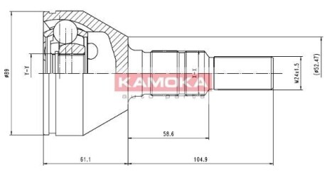 Шарнирный комплект, приводной вал - (1603233, 93173409, 9186553) KAMOKA 6035