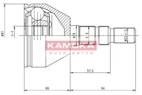 Шарнирный комплект, приводной вал - (93182577S1, 93182577, 1603270S1) KAMOKA 6037