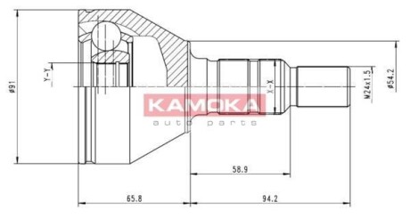 Шарнирный комплект, приводной вал - KAMOKA 6039