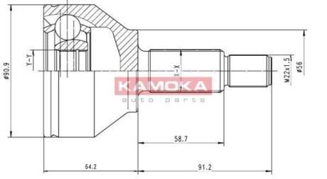 Шарнирный комплект, приводной вал - (1S7W3B413DA, 235290201) KAMOKA 6040