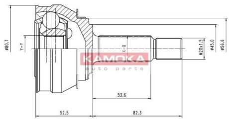 Шарнирный комплект, приводной вал - KAMOKA 6238