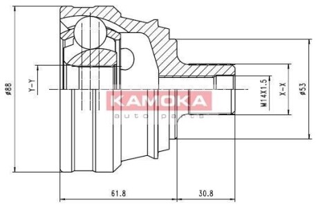 Шарнирный комплект, приводной вал - KAMOKA 6276