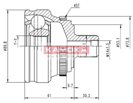 Шарнирный комплект, приводной вал - KAMOKA 6278