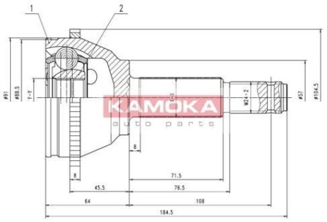 Шарнирный комплект, приводной вал - KAMOKA 6281