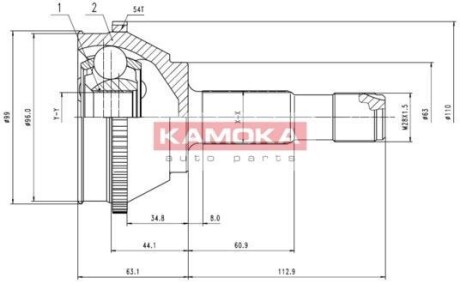 Шарнирный комплект, приводной вал - KAMOKA 6506