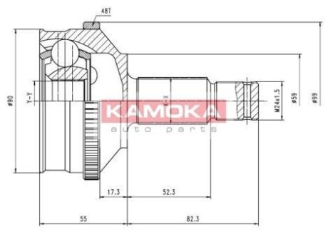 Шарнирный комплект, приводной вал - (3272M0, 3273AV, 3273AW) KAMOKA 6574