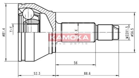 Шарнирный комплект, приводной вал - (1003550, 1078675, 92AG3K183DA) KAMOKA 6708