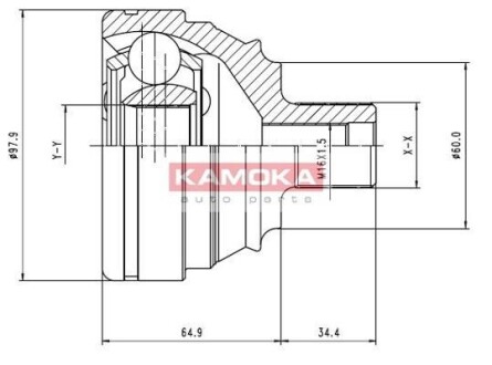 Шарнирный комплект, приводной вал - KAMOKA 6738