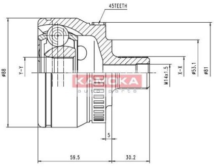 Шарнирный комплект, приводной вал - KAMOKA 6762