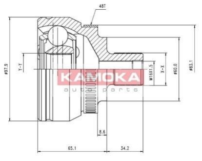 Шарнирный комплект, приводной вал - (1084716, 7M0407321A, 7M0498099) KAMOKA 7050