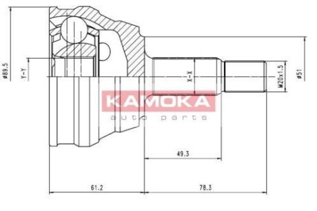 Шарнирный комплект, приводной вал - (893498099, 171407311P, 321498099C) KAMOKA 7094