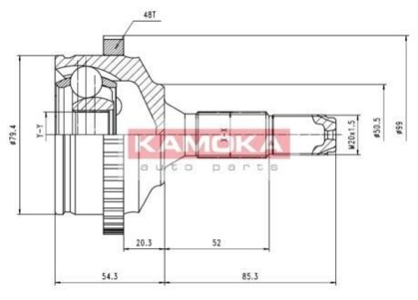 Шарнирный комплект, приводной вал - (32723C) KAMOKA 7146