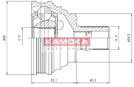 Шарнирный комплект, приводной вал - KAMOKA 7338