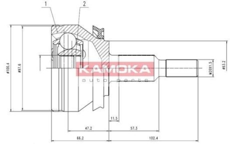 Шарнирный комплект, приводной вал - KAMOKA 7526