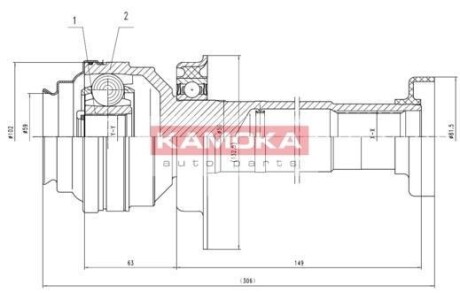 Шарнирный комплект, приводной вал - KAMOKA 8711