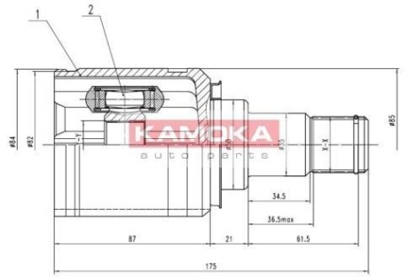 Шарнирный комплект, приводной вал - KAMOKA 8721