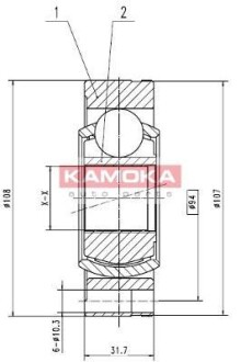 Шарнирный комплект, приводной вал - KAMOKA 8738