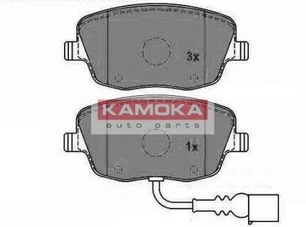 Комплект тормозных колодок, дисковый тормоз - KAMOKA JQ1013324