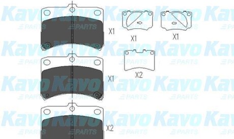 Комплект тормозных колодок, дисковый тормоз - (04465B5020, 04465B5050, 04465B5051) KAVO KBP-1510 (фото 1)