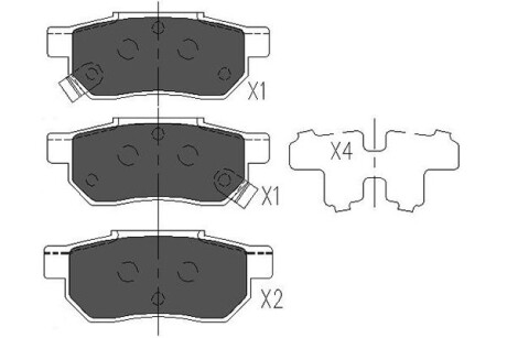 Гальмівні колодки зад. Civic -01/Jazz 02- - (43022S04E00, 43022S04E01, 43022S04E02) KAVO KBP-2007