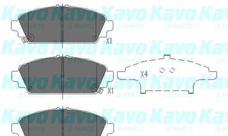 Комплект тормозных колодок, дисковый тормоз - (45022S1AE61, 45022S1AE62, 45022S1AE63) KAVO KBP-2010