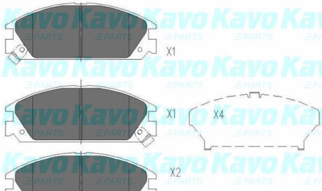 Комплект тормозных колодок, дисковый тормоз - (45022SD2506, 45022SD2A10, 45022SD2A11) KAVO KBP-2020