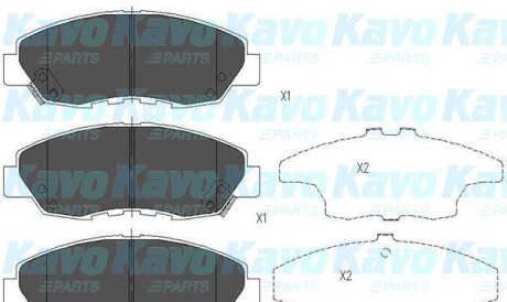 Комплект тормозных колодок, дисковый тормоз - (06450S82A00, 45022SM4408, 45022SM4507) KAVO KBP-2026