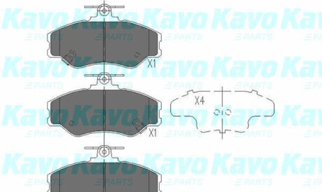 Комплект тормозных колодок, дисковый тормоз - KAVO KBP-3002