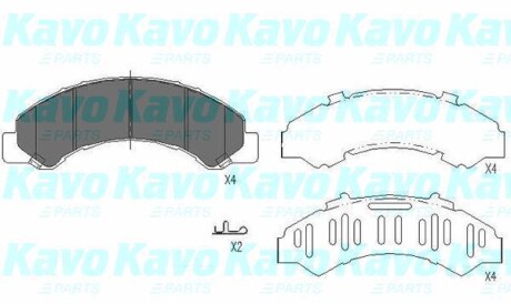 Комплект тормозных колодок, дисковый тормоз - KAVO KBP-3512