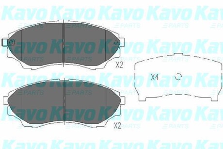 Комплект тормозных колодок, дисковый тормоз - (1356600, 1360290, 1454544) KAVO KBP-4514