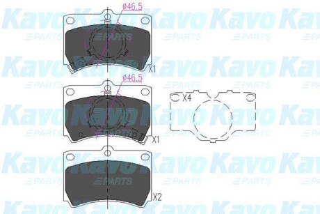 Комплект тормозных колодок, дисковый тормоз - (b0953328Z, B10049280, BG3449280) KAVO KBP-4517