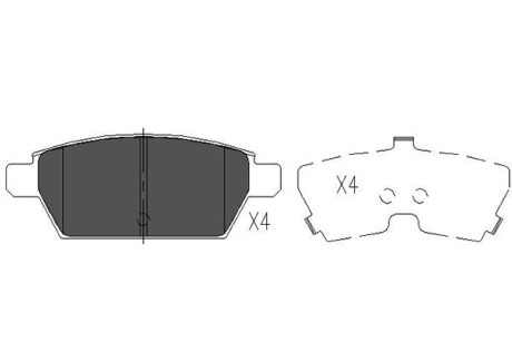 Комплект тормозных колодок, дисковый тормоз - KAVO KBP-4554