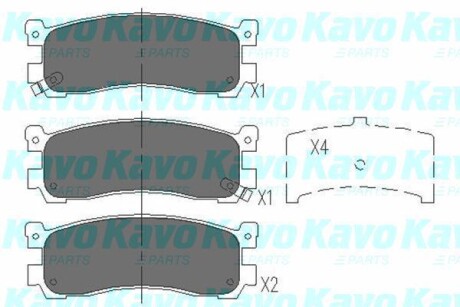Комплект тормозных колодок, дисковый тормоз - KAVO KBP-4556
