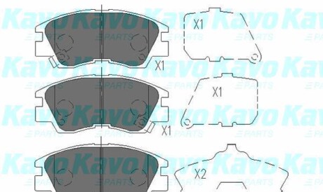 Комплект тормозных колодок, дисковый тормоз - (dbp511111, mb500812, mb500813) KAVO KBP-5501