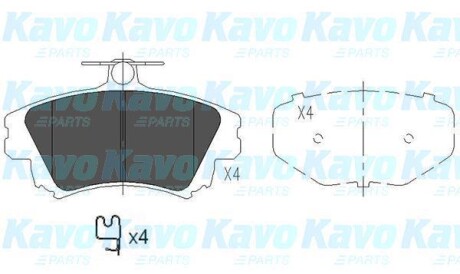 Комплект тормозных колодок, дисковый тормоз - KAVO KBP-5519